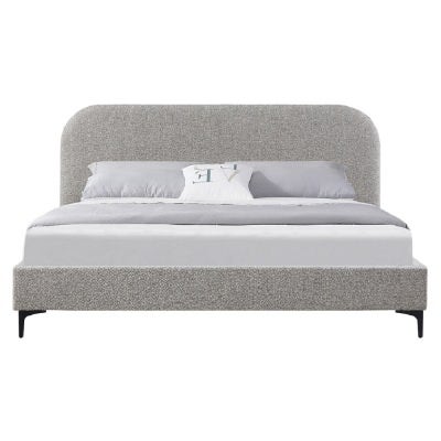 Notmark Boucle Fabric Platform Bed, King, Sand