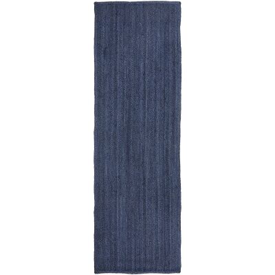 Bondi Hand Braided Jute Runner Rug, 400x80cm, Navy