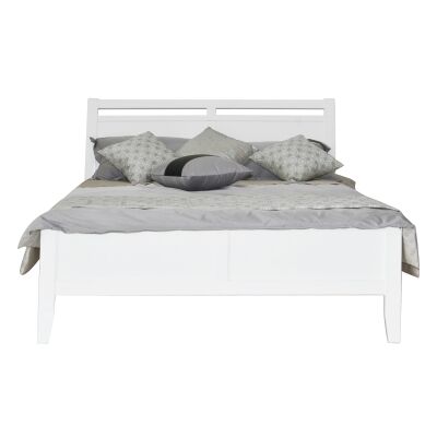 Milson Poplar Timber Bed, Double, White
