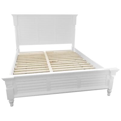 Fitzroy Poplar Timber Bed, Queen, White