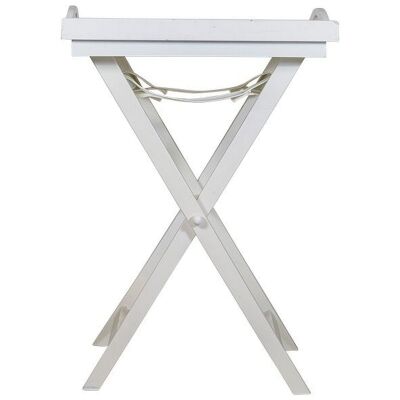 Levroux Wooden Folding Tray Table, Distressed White