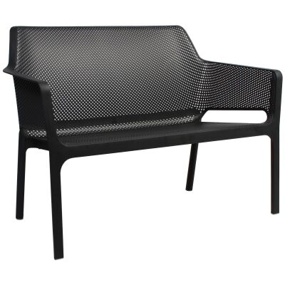 Net Italian Made Commercial Grade Stackable Outdoor Bench, 116cm, Anthracite