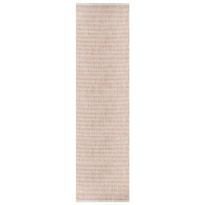 Berno Stripes Modern Runner Rug, 300x80cm, Ivory / Pink