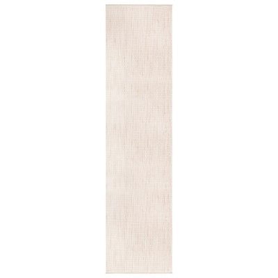 Berno Abby Modern Runner Rug, 300x80cm, Ivory / Pink