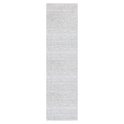 Berno Lines Modern Runner Rug, 300x80cm, Silver / Ivory