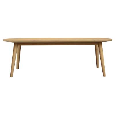 Huntley Oak Timber Oval Dining Bench, 130cm, Natural
