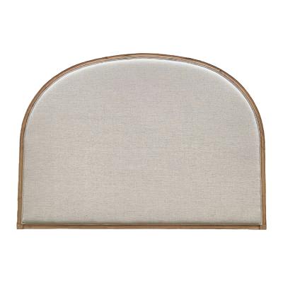 Ferran Linen Fabric & Oak Timber Arch Bed Headboard, Queen