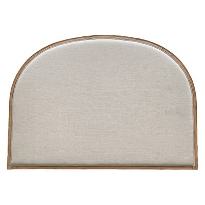 Ferran Linen Fabric & Oak Timber Arch Bed Headboard, King
