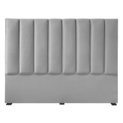 Brenor Velvet Fabric Bed Headboard, King, Gunmetal