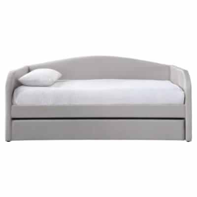 Morangie Fabric Day Bed with Trundle, Oatmeal