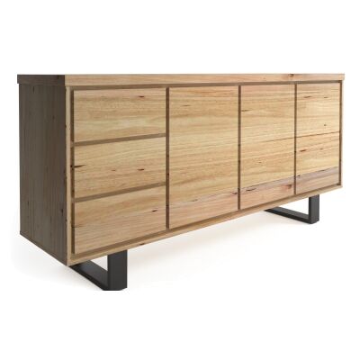 Visterna Messmate Timber & Steel 3 Door 3 Drawer Buffet Table, 180cm