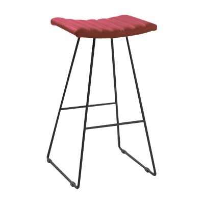 Bob PU Leather Counter Stool, Black / Red