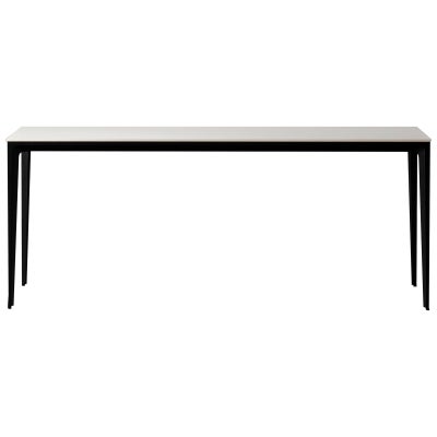 BKC Innovation S Commercial Grade Indoor / Outdoor Minimalist Console Table, 180cm, White / Black