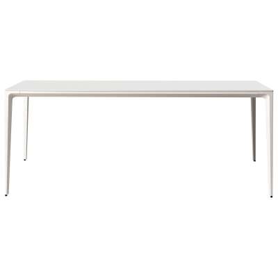 BK Ciandre Innovation S Commercial Grade Porcelain Top Dining Table, 180cm, White / White