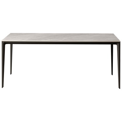 BK Ciandre Innovation S Commercial Grade Indoor / Outdoor Minimalist Dining Table, 140cm, Sicily Grey / Iron Grey