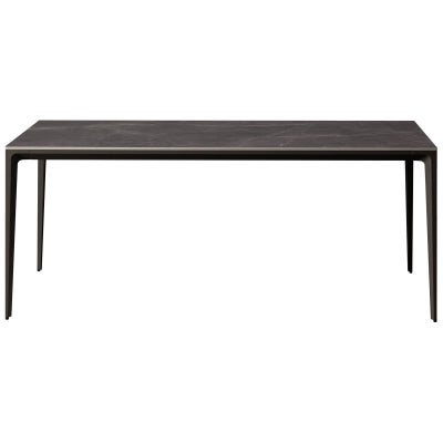 BK Ciandre Innovation S Commercial Grade Indoor / Outdoor Minimalist Dining Table, 140cm, Pulpis Grey / Iron Grey