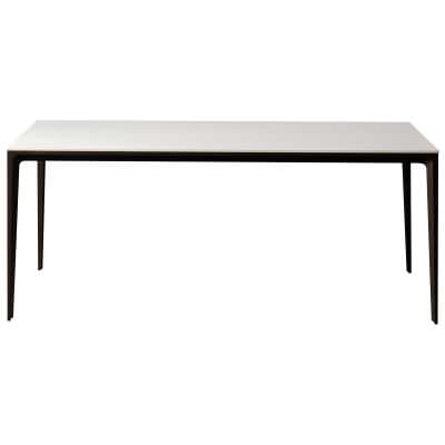 BK Ciandre Innovation S Commercial Grade Porcelain Top Dining Table, 140cm, White / Bronze