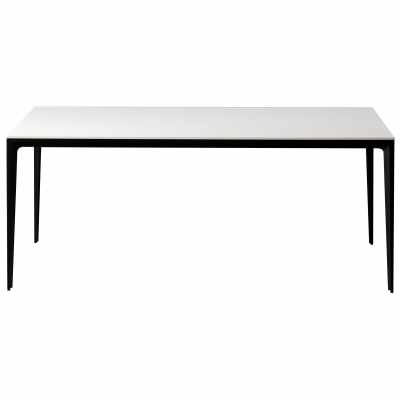 BK Ciandre Innovation S Commercial Grade Porcelain Top Dining Table, 140cm, White / Black