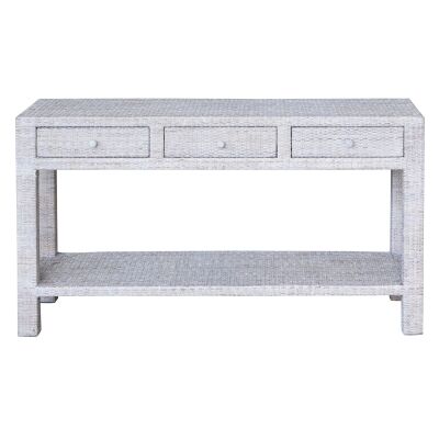 Savannah Rattan Console Table, 150cm, White Wash