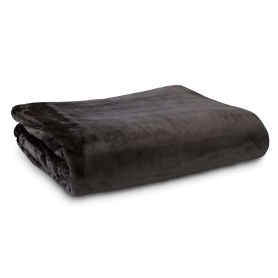 Ardor Boudoir Lucia Luxury Velvet Plush Blanket, 180x240cm, Charcoal