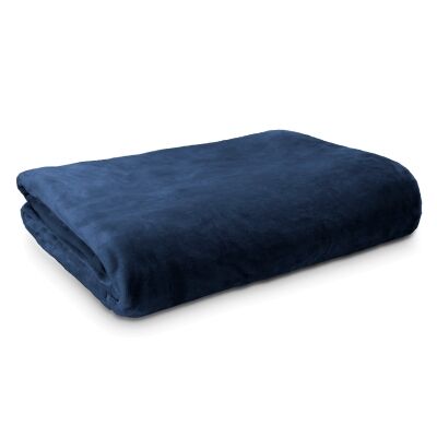 Ardor Boudoir Lucia Luxury Velvet Plush Blanket, 200x240cm, Navy