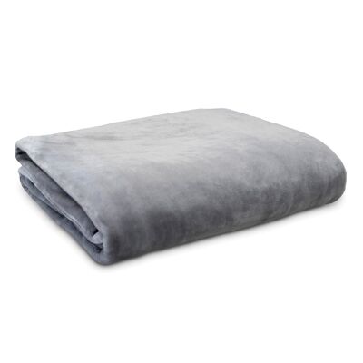 Ardor Boudoir Lucia Luxury Velvet Plush Blanket, 180x240cm, Silver