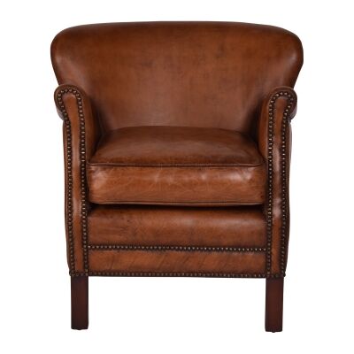 Brooks Aged Leather Armchair