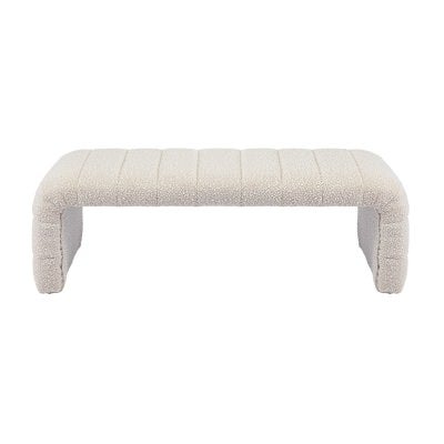 Blake Boucle Fabric End of Bed Bench, Cream