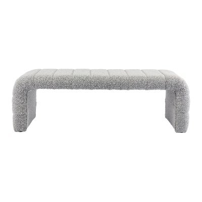 Blake Boucle Fabric End of Bed Bench, Grey