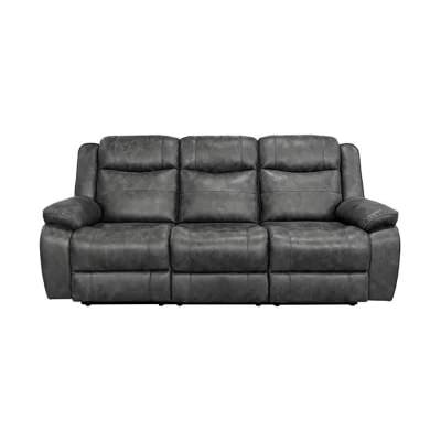 Boden Leather Look Fabric Recliner Sofa, 3 Seater, Charcoal