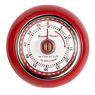Dulton Round Magnet Kitchen Timer - Red