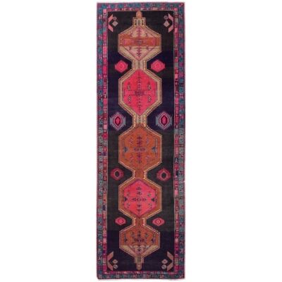 One of A Kind Maiya Hand Knotted Wool Persian Runner Rug, 396x121cm