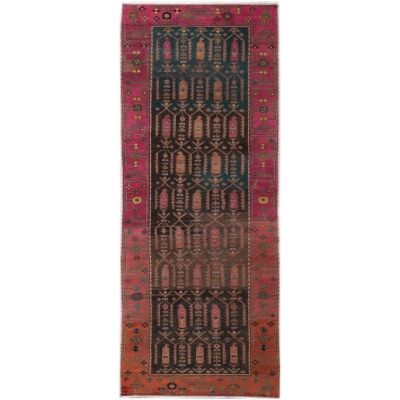 One of A Kind Lang Hand Knotted Wool Persian Runner Rug, 312x106cm