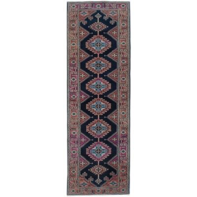 One of A Kind Hamaad Hand Knotted Wool Persian Runner Rug, 337x99cm