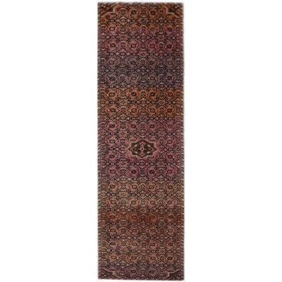 One of A Kind Hagan Hand Knotted Wool Persian Runner Rug, 389x93cm