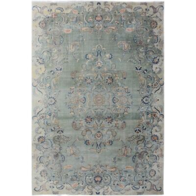 One of A Kind Jamaal Hand Knotted Wool Vintage Persian Kashan Rug, 433x288cm