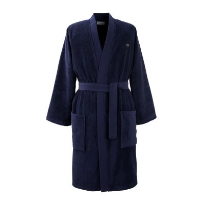Lacoste Defile Organic Cotton Bath Robe, Large, Marine