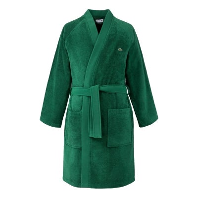 Lacoste Defile Organic Cotton Bath Robe, Large, Vert