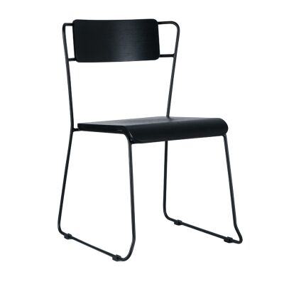 Bavleen Commercial Grade Steel Dining Chair, Black