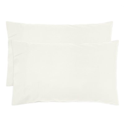 Bambury Temple Organic Cotton Standard Pillowcase, Pack of 2, Ivory