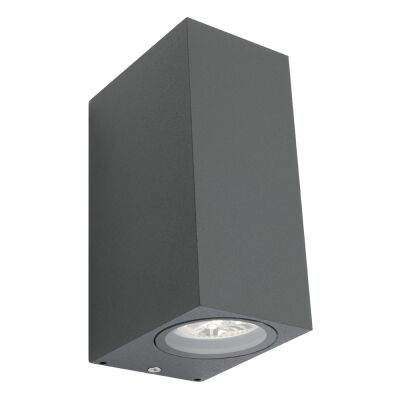 Brugge IP44 Exterior Up/Down LED Wall Light, Charcoal