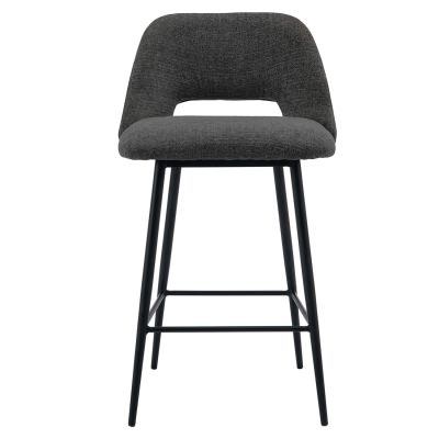 Belmont Fabric & Steel Counter Stool, Charcoal / Black