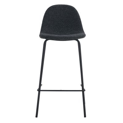 Luca Boucle Fabric Counter Stool, Set of 2, Charcoal / Black