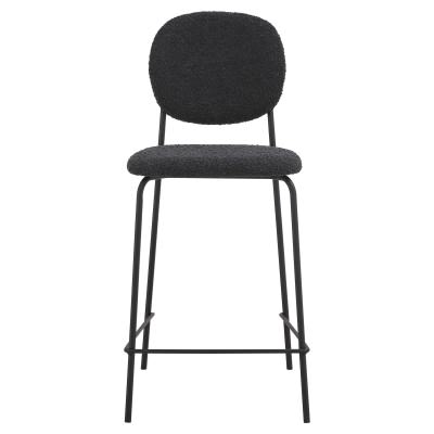 Margot Boucle Fabric Counter Stool, Set of 2, Charcoal / Black