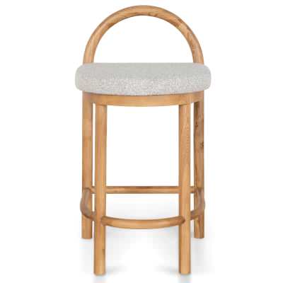 Alric Oak Timber Counter Stool, Natural / Clay Grey