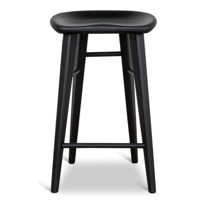 Nelro American White Oak Counter Stool, Black