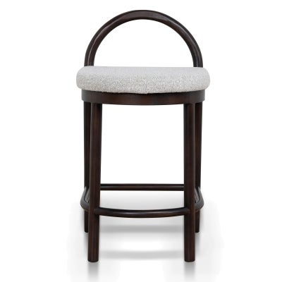 Alric Oak Timber Counter Stool, Dark Brown / Clay Grey