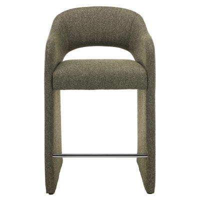 Valtreo Fabric Counter Stool, Set of 2, Twill Green