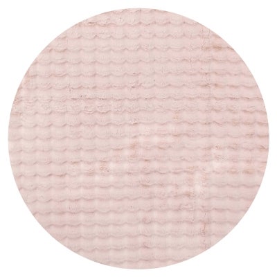 Bubble Modern Machine Washable Round Rug, 100cm, Blush