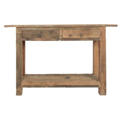 Aren Reclaimed Timber Console Table with Shelf, 147cm